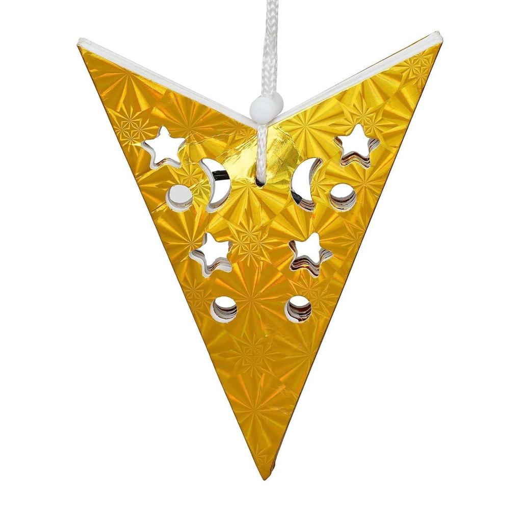 Golden Paper Merry Christmas Star Lantern Lights for Decoration Diwali Christmas Lantern| Aakash Kandil for Diwali| Hanging Lantern