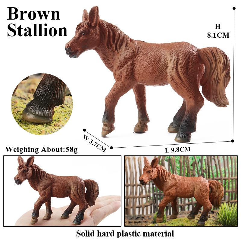 Oenux Farm Model Simulation Horse Cow Goat Donkey Pig Dog Action Figures Poultry Animals Figurine Education Lovely Kids Toy Gift