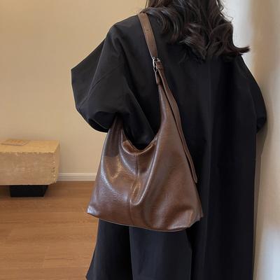 Schulter-Tragetasche mit großem Fassungsvermögen, Damen, neue trendige Mode, lässig, schlicht, Pendler-Eimertasche