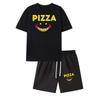 European Size Happy Pizza Symbol Print Men'S Short Sleeve T-Shirt Casual Sports Top , Spring And Summer Matching