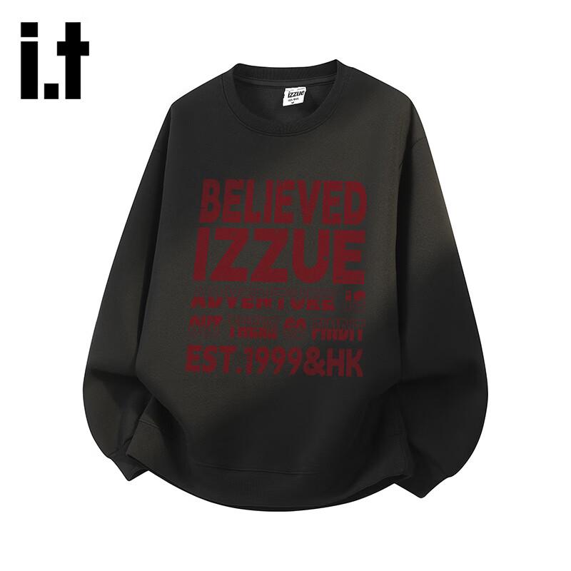 Izzue Unisex American Retro Letter Print Long Sleeve Sweatshirt