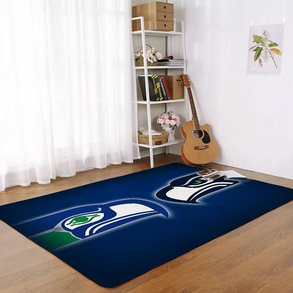 S-Seattle Seahawks Floor Mats Home Laundry Rug Carpet For Living Room Decor Lounge Area Anti-slip Foot Mat Entrance Doormat