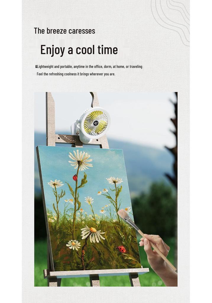 Multi-functional USB Clip Fan with Night Light - Quiet Desktop and Camping Use