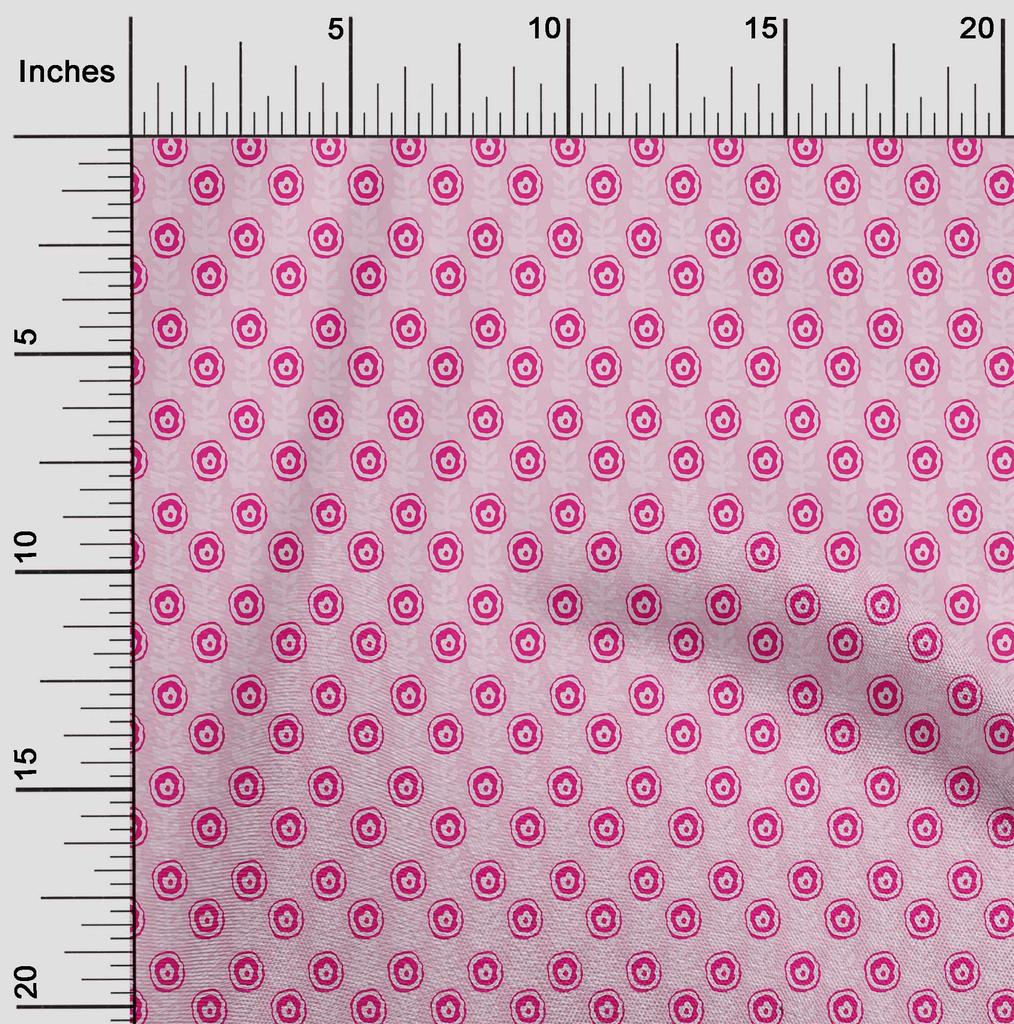 oneOone Cotton Flex Fabric Leaves & Floral Block Printed Craft Fabric BTY 40 Inch
