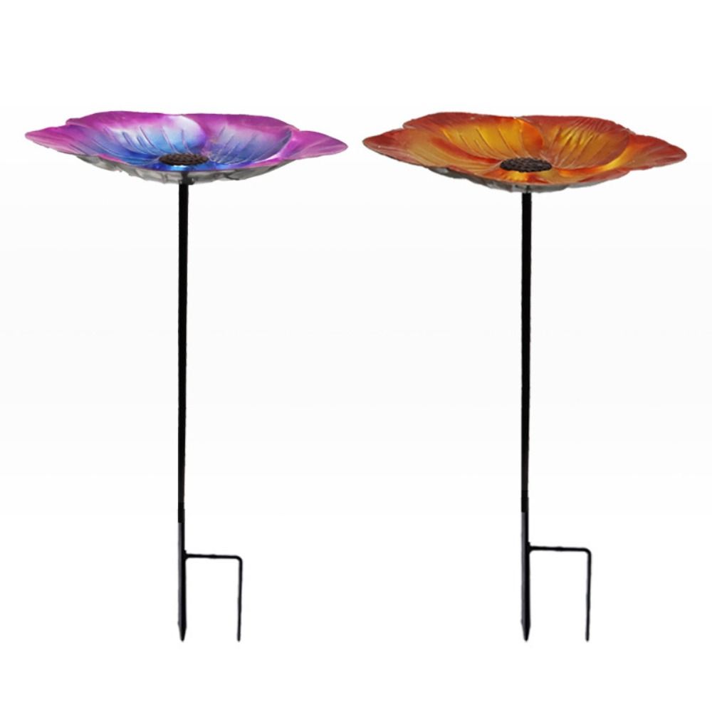 Iron Bird Feeder Plugin Large Capacity Bird Water Bowl Bird Feeding Dish  Outside Patio