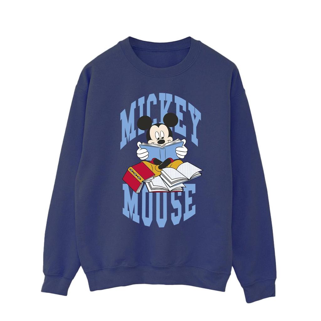 Disney Mens Reading Books Mickey Mouse Sweatshirt