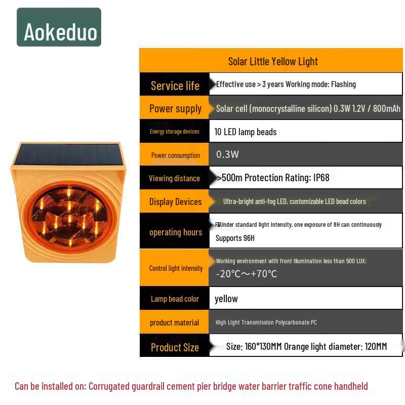 Aokedu Solar Synchronized LED Warning & Fog Lights