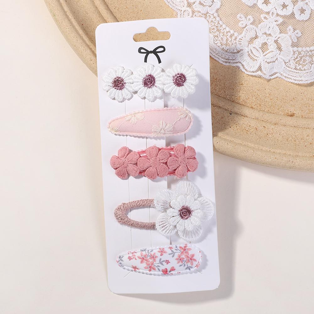 4/5Pcs Mini Baby Hairclip Cute HairClip Print Cotton Alloy for Toddler Girl Children Lovely Kid Headwear Baby Hair Accessories