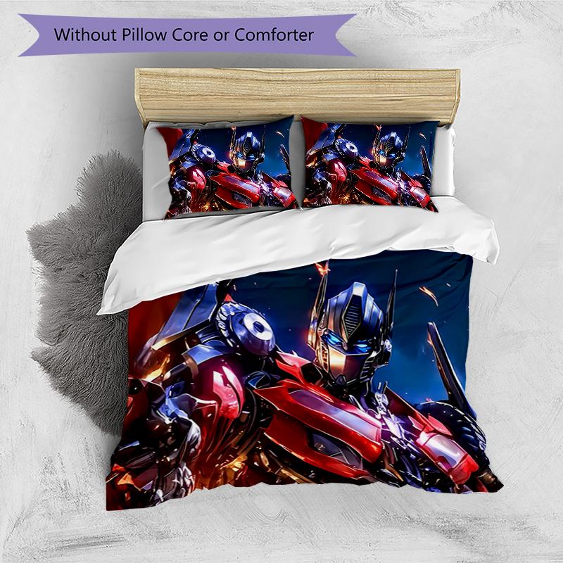 3pcs Transformers2 Design Cover Set - HD Printed Bedding with 1 Cover and 2 Pillowcases - Perfect for Home and Dorm Decor