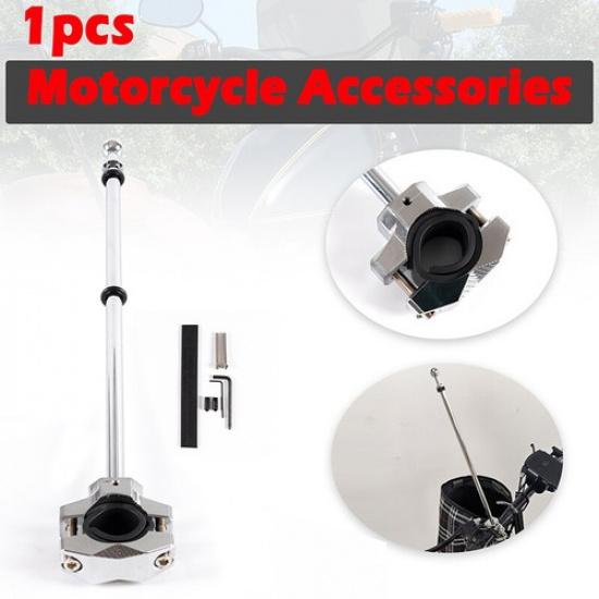 15-дюймовый серебристый флагшток для мотоцикла с креплением на багажник, подходит для Harley Honda BMW