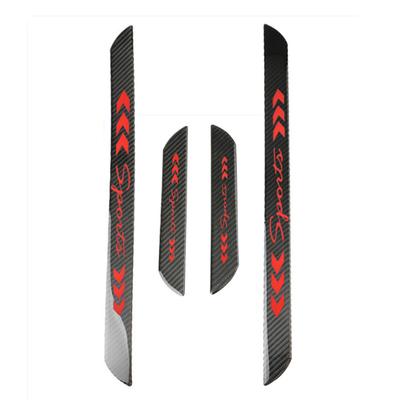 4Pcs Rear Carbon Fiber Car Door Welcome Plate Sill Scuff Anti-Scratch Protectors