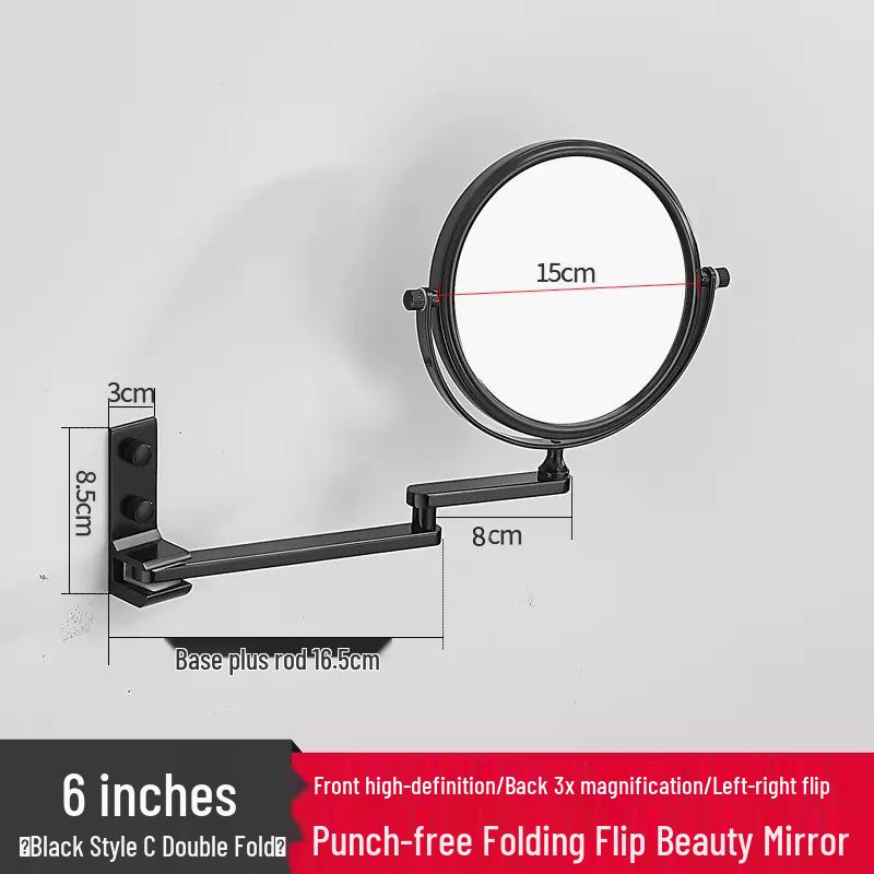Specchio per Trucco Telescopico da Parete Rotante a 360°