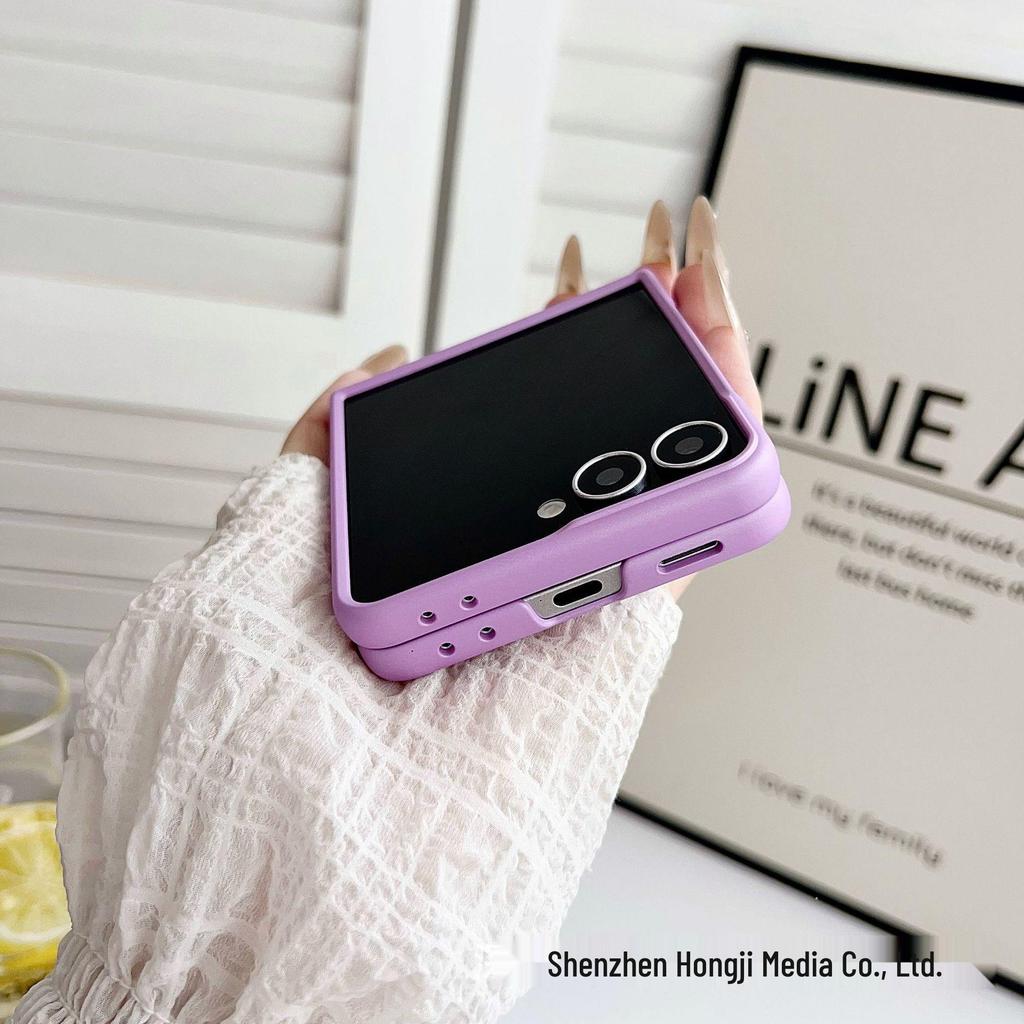 Samsung Z Flip7 Frosted Skin-Feel Case with Hand Strap - Drop-Proof Protective Cover for Flip6