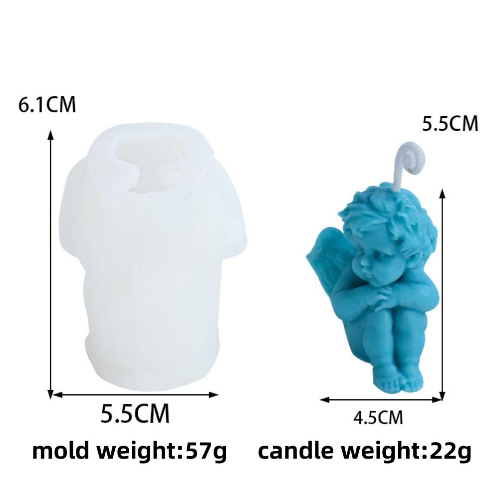 3D Flower Picking Girl Candle Silicone Mold DIY Wishes Wings Girl Candle Gypsum Soap Resin Mold Chocolate Cake Baking Tool Gift