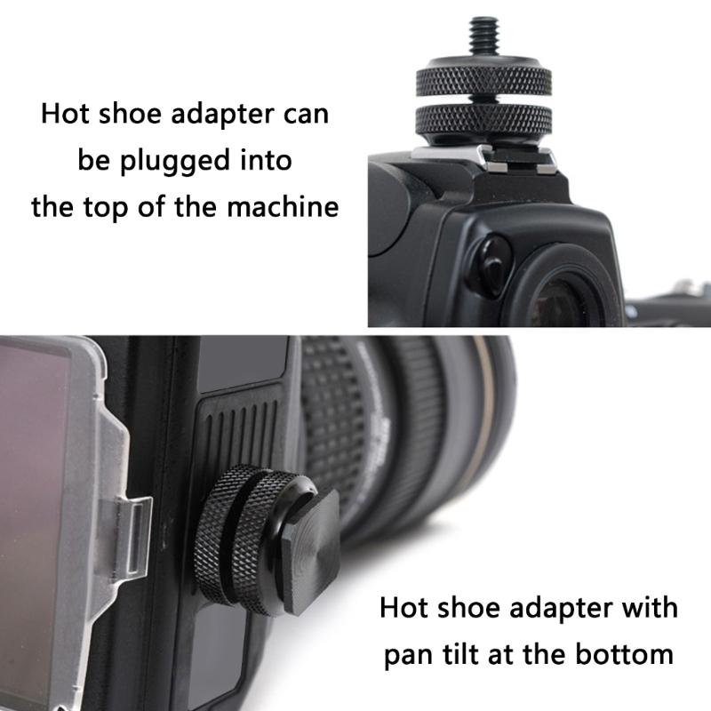 Aluminum alloy 1/4 Double Layer Hot Shoe Base Conversion Screw SLR Camera 1/4 Double-layer Hot Shoe Base Ballhead Access