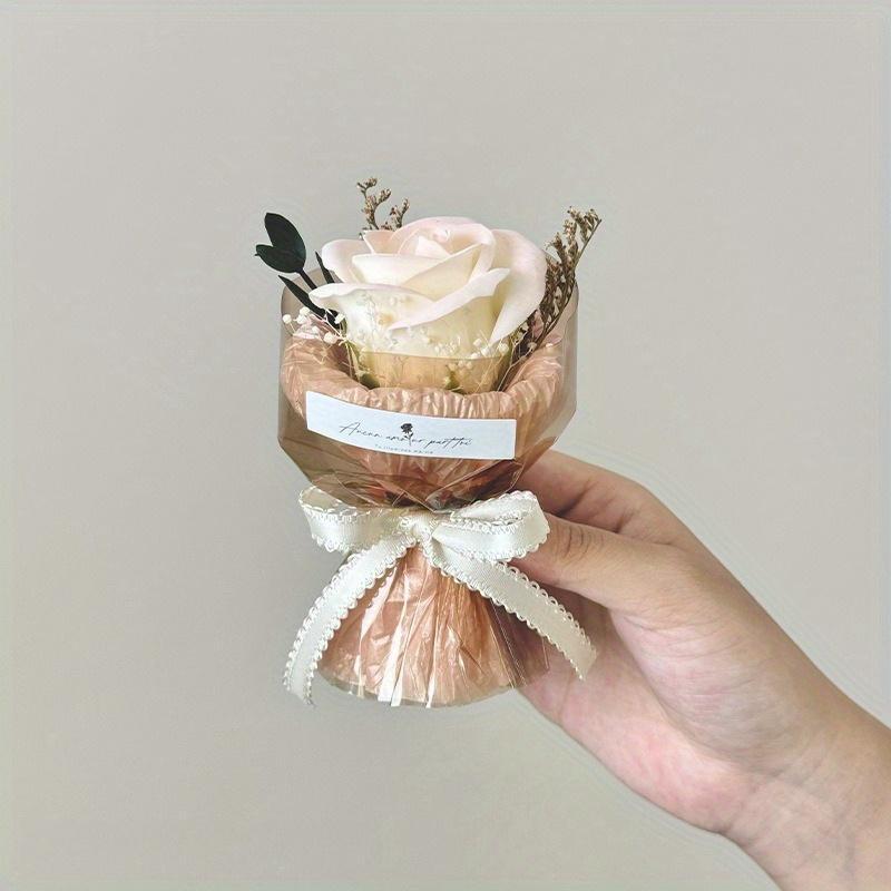 1Pc Mini Pocket Meet Small Bouquet Rose Sunflower Preserved Flowers, for Holiday Home Decoration