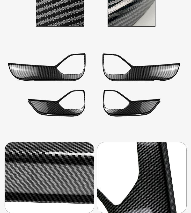 L60 Car Door Kick Mats with Carbon Fiber Texture - Interior Protective Sticker