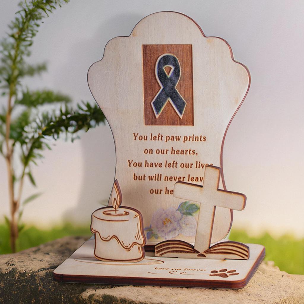 Pet Memorial Plaque Meaningful Express Sympathy Pet Memorial Wood Desk Decor for Cats Dogs