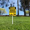 Slow Wildlife Crossing Sign With Stake Slow Down Sign For Neighborhoods Yard Farm Aluminium Caution 8x12inch Farm Decorations Yard Lawn Walkway
