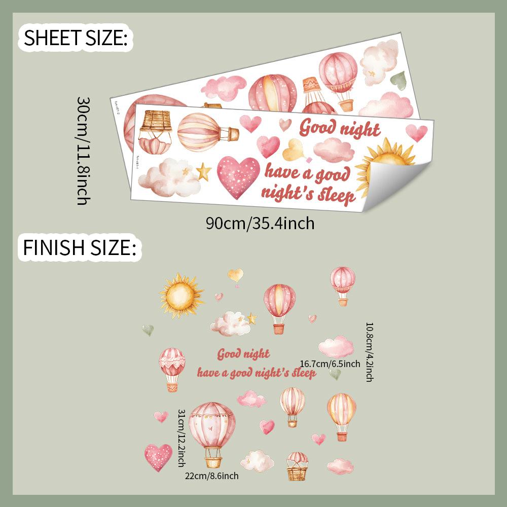 

Английский слоган Звезды на воздушном шаре Спальня Гостиная Прихожая Фоновая стена Украшающие наклейки