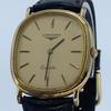 New Batteries Working Good LONGINES 960-6082 Quartz Battery Powered Square Gold Dial Stainless Steel Men's Watch 2-Hand Lightly Cleaned
