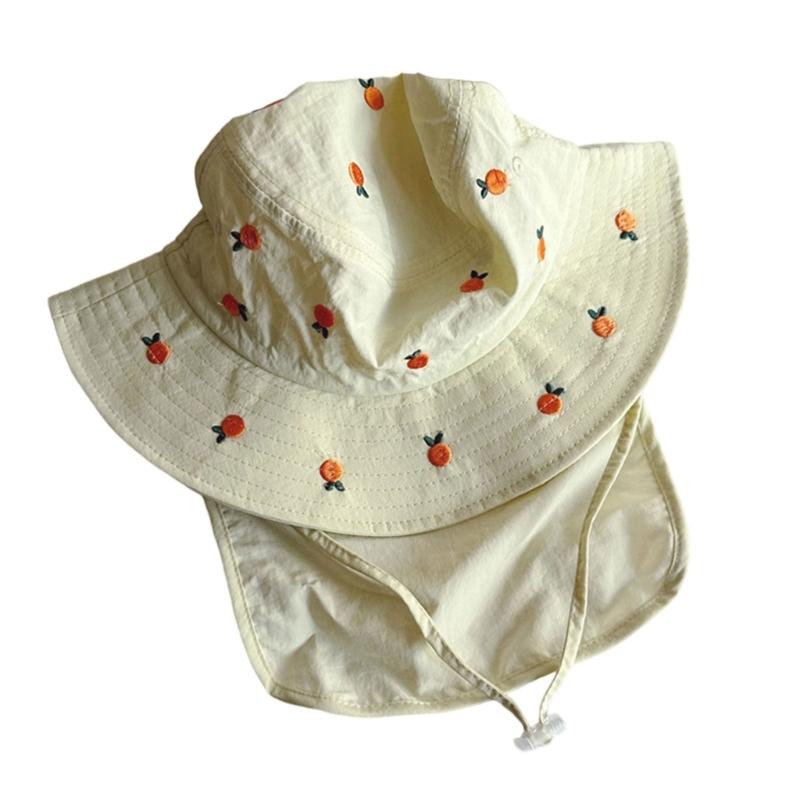 Toddler Summer Beach Hat Wide Brim Sun Hat Cartoon Fisherman Caps for Children 3-10T Lightweight and Adjustable