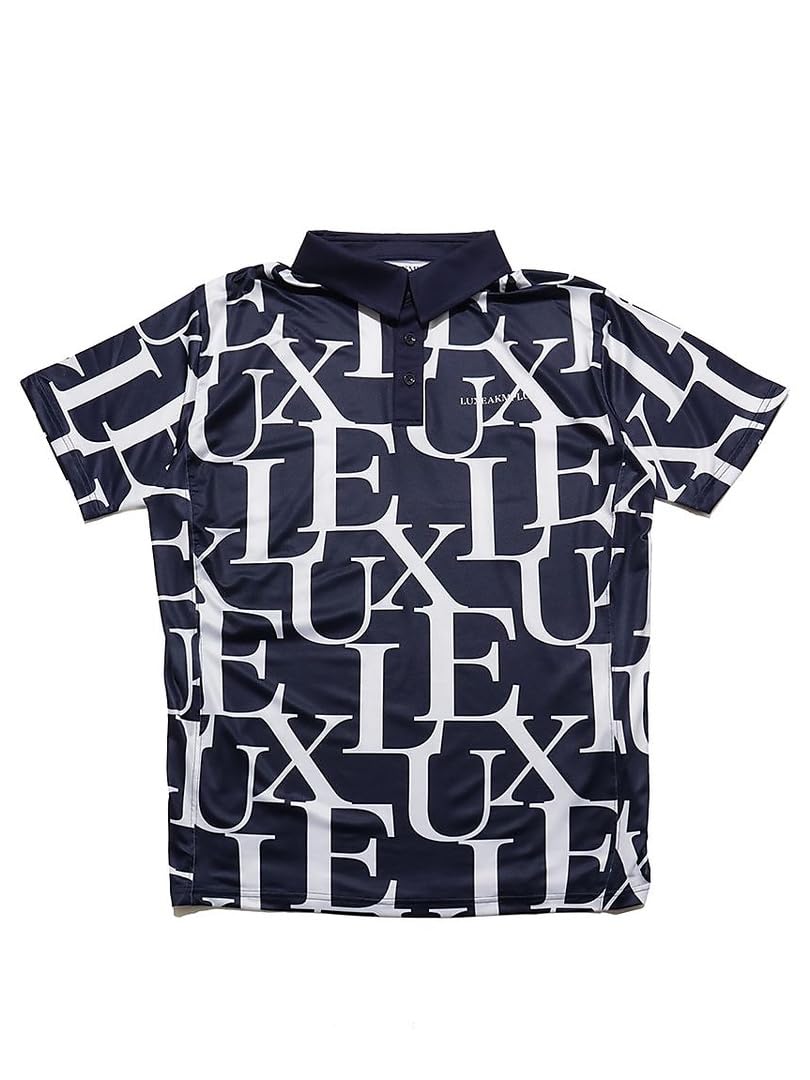 

AKM Golf Logo Short Sleeve Polo Shirt for M [Luxe Plus] All-Over Men, lah-23008, Navy,