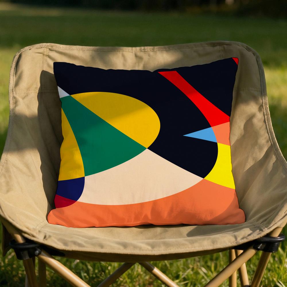 1Abstract Curve Colors Cushion Cover Soft Reversible  Durable Pillow Cover  MultiScene Use for Home  Car Daily Comfort