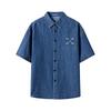 NVG·YOUNG Men's Short Sleeve Denim Shirt