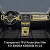 Para SKODA KODIAQ 16-22 Console Central do Interior do Carro Película Protetora Transparente de TPU Anti-riscos Película de Reparo Acessórios Refit.