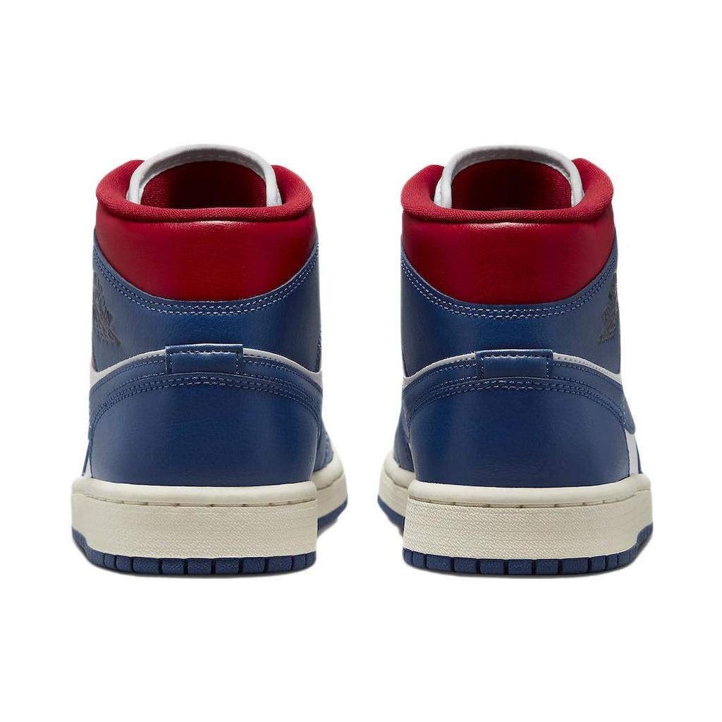 New JORDAN 1 Mid French Blue Gym Red Women's BQ6472-146
