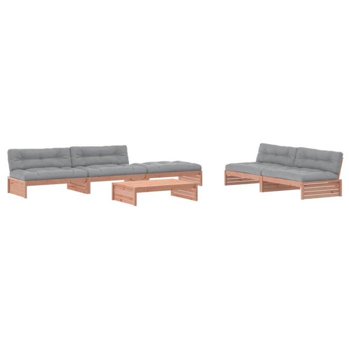 VidaXL Garden Lounge Set with Cushions 6 Pcs, Sofa with Footrest, Furniture Set with Coffee Table Patio Terrace, 3186156