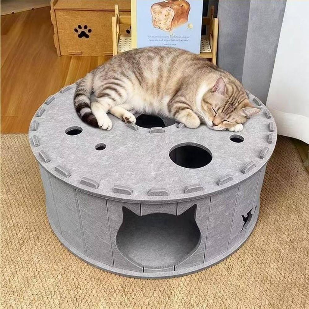 Wear-Resistant Felt Cat Toy Tunnel Breathable Cat Hiding Nest Cat Tunnel House  Home Indoor