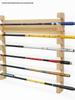Solid Wood Wall-Mounted 6-Position Fishing Rod Display Rack