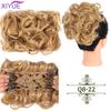 LARGE Comb Clip In Curly Hair Extension Synthetic Hair Pieces Chignon Women Updo Cover Hairpiece Extension Hair Bun
