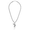 Punk Wolf Tooth Necklace Sturdy Artificial Leather Rope Resin Necklace Retro Cool Spiked Tooth Alloy Pendant Lightweight Jewelry