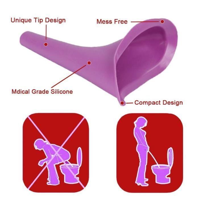 Urinoir Portable Femme - Silicone Réutilisable - Design Entonnoir - Uriner Debout - Pratique en Voyage