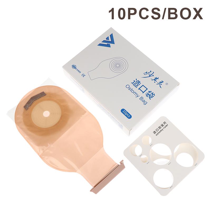 1/10Pcs Colostomy Bags Hole One-Piece Drainable Ostomy Bags Stoma Care Pouch With Clips Closure Colostomy Bag Prevent Leakage