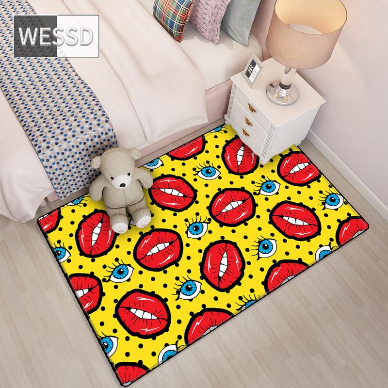 Pink Carpet For Bedroom Fashion Cartoon Rug Washable Children's Play Carpet Soft Non-slip Living Room Decoration Floor