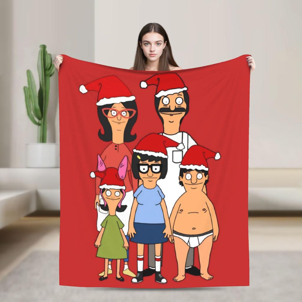 Super Soft B-Bob Burgers Thanksgiving Throw Blanket Premium Flannel Fleece Lightweight Bed Blanket Warm Plush Bedspread