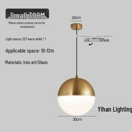 Nordic Modern Pendant Light – Minimalist Glass Fixture for Coffee Shops, Bedside, Bar Counters