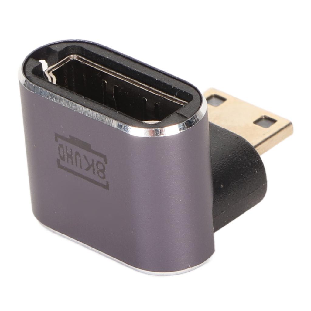 Mini HD Multimedia Interface Male to HD Multimedia Interface Female Adapter 8K 60Hz Two Way 90 Degree Ringt Angle