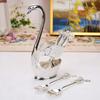 6Pcs/set Gold Silver Cutlery Set Dinnerware Silverware Flatware Set Swan Spoon Stand Holder Cake Dessert Snack Spoon Kitchen Set