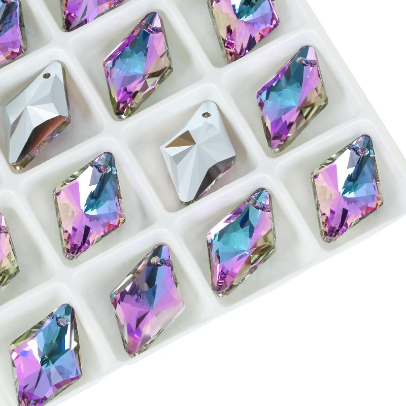 12Pcs Crystal 6320 Rhombus Pendant Glass Austria Loose Beads Charms Rhinestones for DIY Earring Necklace Jewelry Accessories