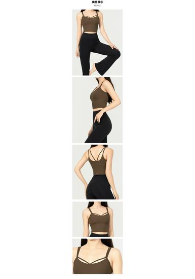 Women's Summer Yoga Sportswear Set: Strappy Tank with Chest Pads & Butt-Lifting High-Waist Leggings