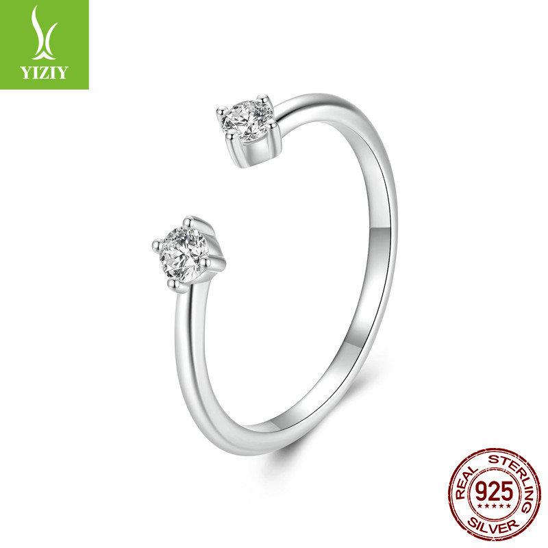 Simple And Exquisite Moissanite Open Ring, Fashionable And Versatile S925 Sterling Silver Ring Can Be Stacked.