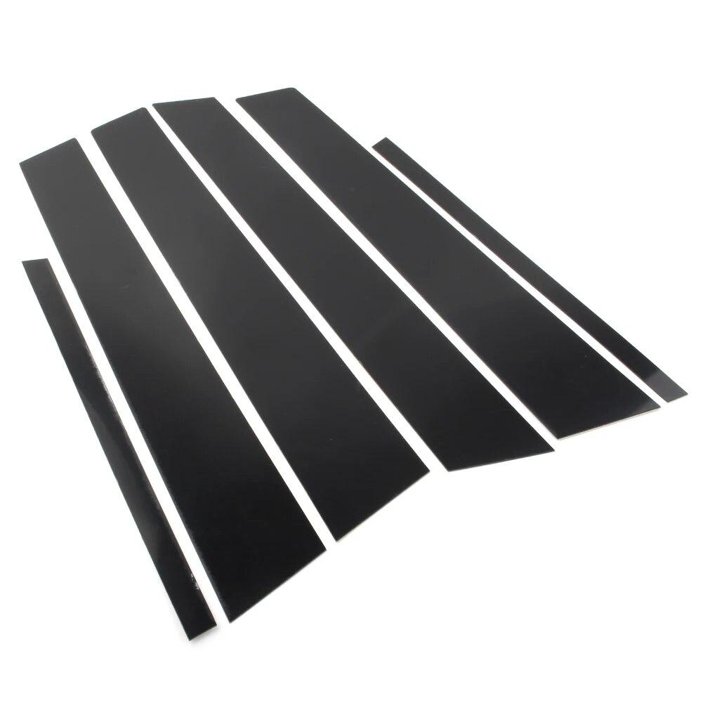 For BMW 3 Series E90 6Pcs Car Pillar Posts Door Window Panel Covers Decorative Trim 2005-2012 Gloss Black