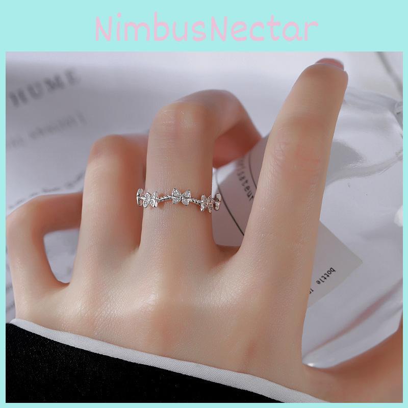 Stylish And Elegant Korean Inspired Adjustable Open Finger Ring With Shimmering Butterfly Design For Women