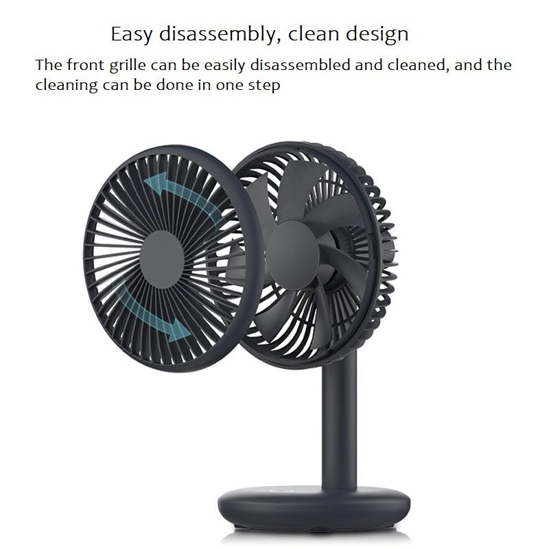 Mi Portable Desk Fan USB Rechargeable Cooling Fan Outdoor Mini Floor Fan 4-Speed Home Silent Fan