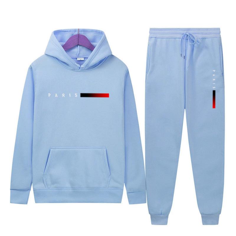 Pánské sportovní soupravy Nová pánská mikina s kapucí a potiskem písmen Volná mikina Sportovní souprava